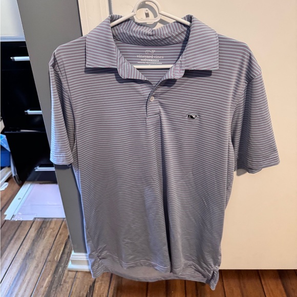 Vineyard Vines Blue Polo Shirt Classic Stripes - Picture 1 of 2